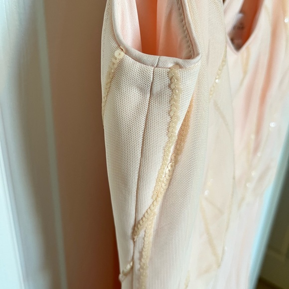 Bill Levkoff Sequin Mesh V-Neck Wedding Bridesmaid Prom Dress Size 12 - Picture 11 of 16